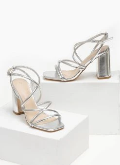 The Fashion Project Πέδιλα σε μεταλλικά χρώματα - Ασημί -The Fashion Project κατάστημα pedila se metallika xrwmata 110596 ddtr