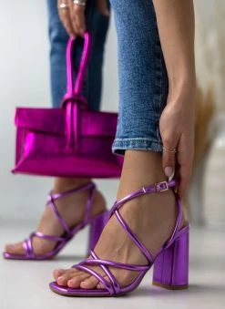 The Fashion Project Πέδιλα σε μεταλλικά χρώματα - Μωβ ανοιχτό