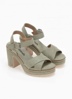 Πέδιλα με μπαρέτα Crossover Refresh 170695 - Χακί -The Fashion Project κατάστημα pedila suede me ekswteriki rafi refresh 170695 110323 8fbx