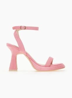 The Fashion Project Πέδιλα με φιάπα Suede και μπαρέτα - Ροζ