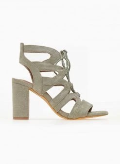 The Fashion Project Πέδιλα Lace Up Suede - Βεραμάν