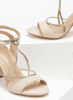 The Fashion Project Πέδιλα Suede με λεπτά λουράκια - Μπεζ -The Fashion Project κατάστημα pedila suede me lepta lourakia 111658 vk6o