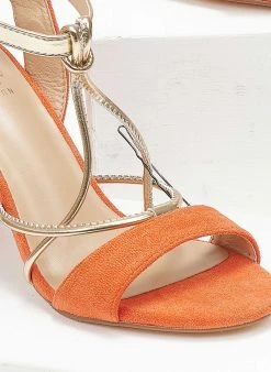 The Fashion Project Πέδιλα Suede με λεπτά λουράκια - Πορτοκαλί -The Fashion Project κατάστημα pedila suede me lepta lourakia 111660 7ld8