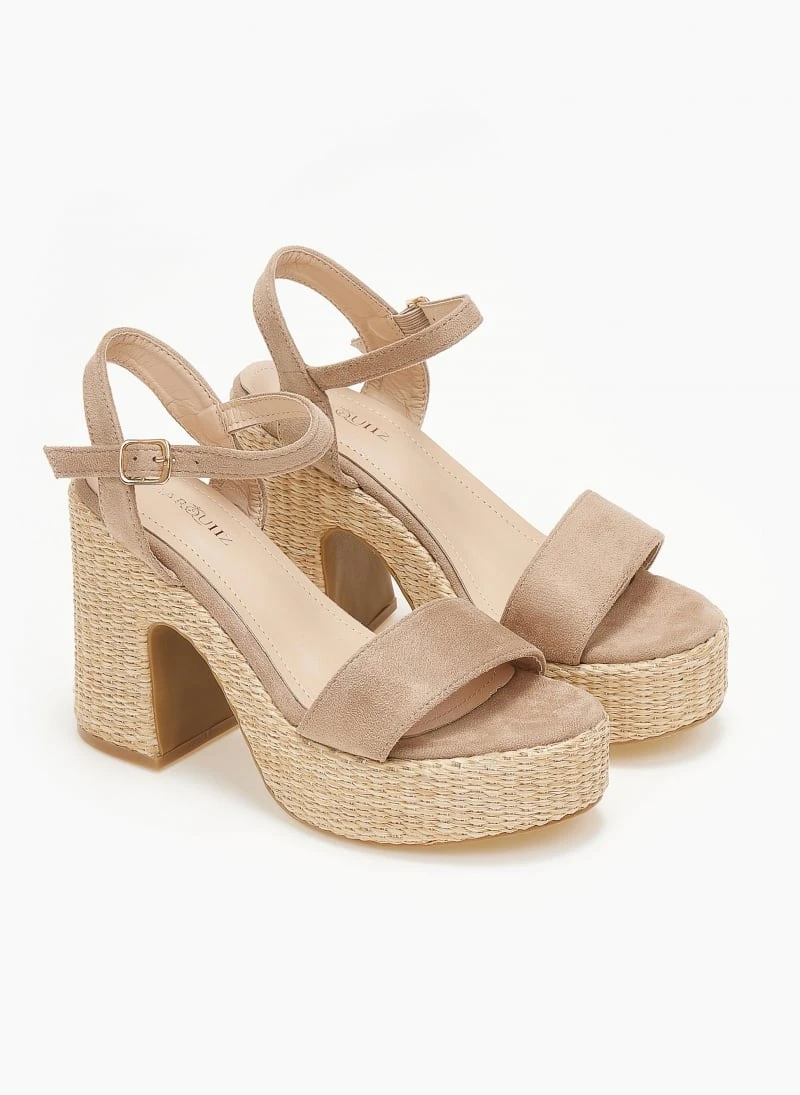 The Fashion Project Πέδιλα με μπαρέτα Suede - Τάουπε 2 The Fashion Project Πέδιλα με μπαρέτα Suede - Τάουπε - Image 2