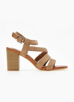 The Fashion Project Πέδιλα με μπαρέτα Suede - Κάμελ