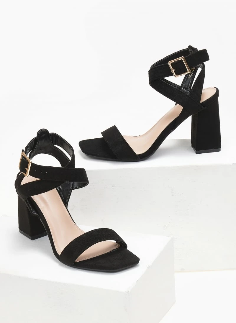 The Fashion Project Πέδιλα Suede με χιαστί δέσιμο - Μαύρο 3 The Fashion Project Πέδιλα Suede με χιαστί δέσιμο - Μαύρο - Image 3