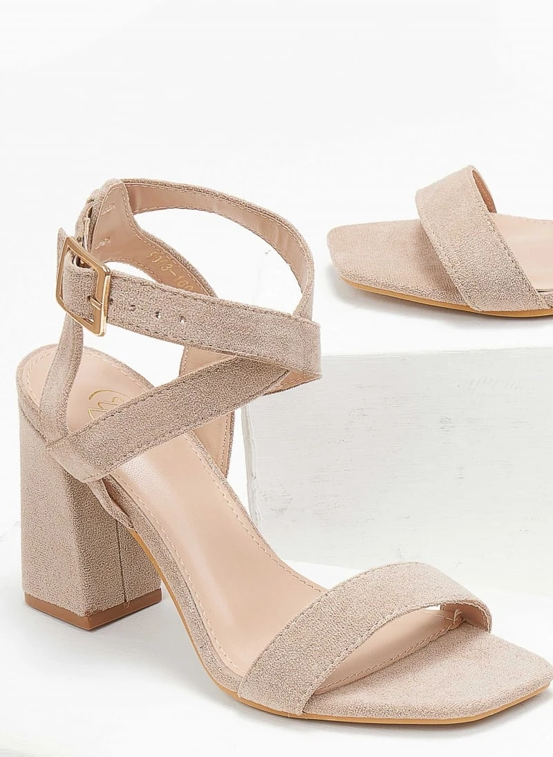 The Fashion Project Πέδιλα Suede με χιαστί δέσιμο - Τάουπε 3 The Fashion Project Πέδιλα Suede με χιαστί δέσιμο - Τάουπε - Image 3