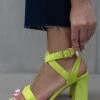 The Fashion Project Πέδιλα Suede με χιαστί δέσιμο - Lime