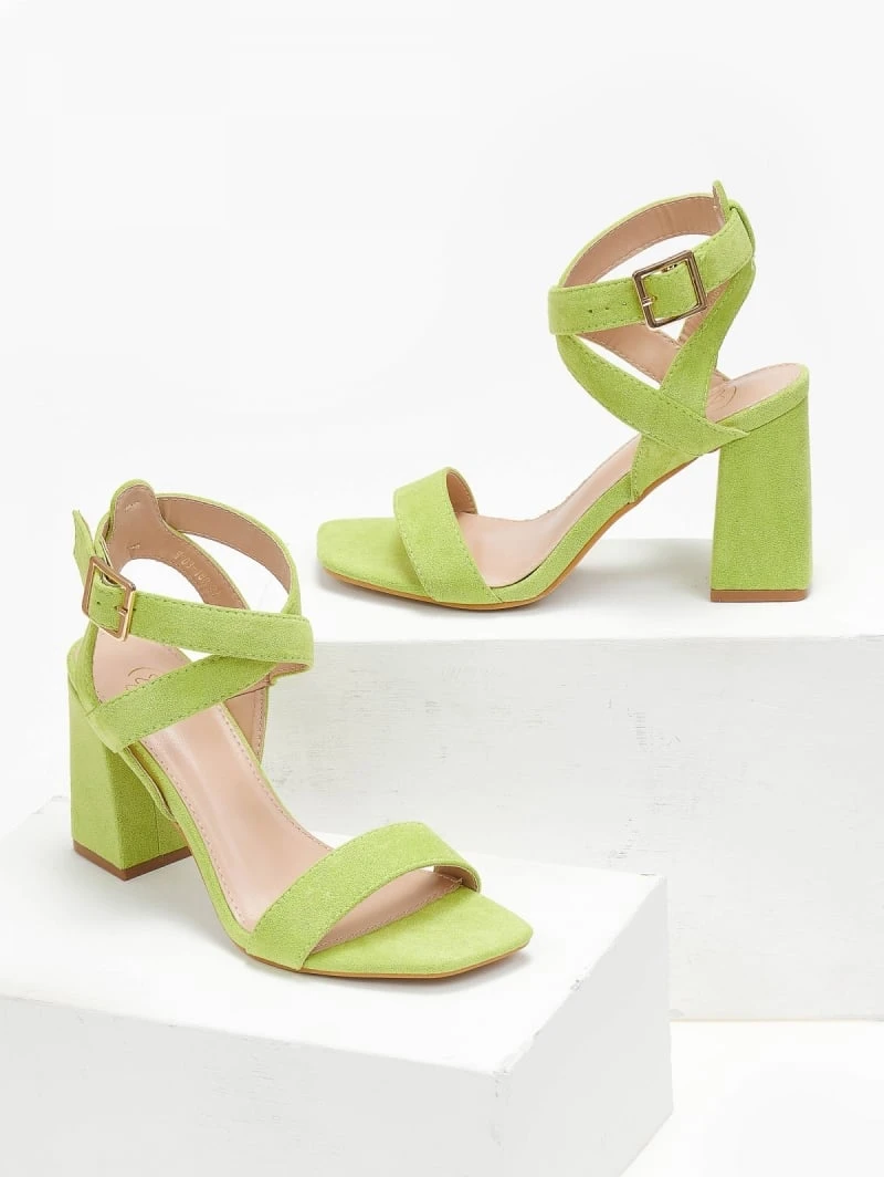 The Fashion Project Πέδιλα Suede με χιαστί δέσιμο - Lime 5 The Fashion Project Πέδιλα Suede με χιαστί δέσιμο - Lime - Image 5