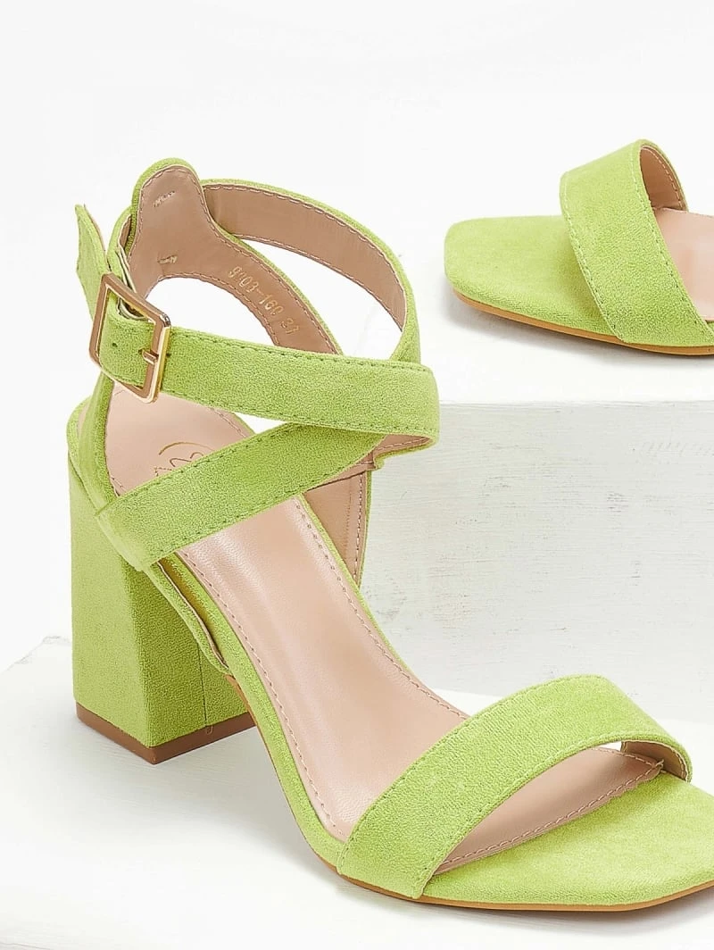 The Fashion Project Πέδιλα Suede με χιαστί δέσιμο - Lime 6 The Fashion Project Πέδιλα Suede με χιαστί δέσιμο - Lime - Image 6