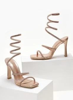 Πέδιλα Lace Up Tfp - Χαλκός -The Fashion Project κατάστημα pedila tfp me elasma kai krustalla 104692 1z0p