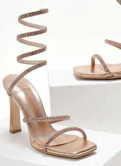 Πέδιλα Lace Up Tfp - Χαλκός -The Fashion Project κατάστημα pedila tfp me elasma kai krustalla 104692 n9to