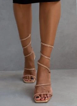 Πέδιλα Lace Up Tfp - Χαλκός -The Fashion Project κατάστημα pedila tfp me elasma kai krustalla 104692 waxy