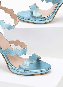 Πέδιλα με φιάπα και φερμουάρ Tfp - Γαλάζιο -The Fashion Project κατάστημα pedila tfp me fermouar sto pisw meros 104272 xxpl