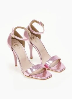 Πέδιλα με μπαρέτα και Pattern Tfp - Ροζ -The Fashion Project κατάστημα pedila tfp me kleisti fterna 105259 1t5i