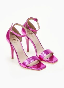 Πέδιλα με μπαρέτα και Pattern Tfp - Φούξια -The Fashion Project κατάστημα pedila tfp me kleisti fterna 105312 fpvd