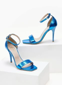 Πέδιλα με μπαρέτα και Pattern Tfp - Μπλε -The Fashion Project κατάστημα pedila tfp me kleisti fterna 105313 ibzb