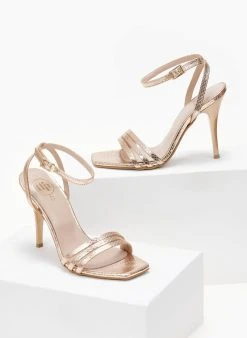 Πέδιλα με μπαρέτα και Pattern στα λουράκια Tfp - Χαλκός -The Fashion Project κατάστημα pedila tfp me patten fidi 105065 5uiy