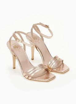 Πέδιλα με μπαρέτα και Pattern στα λουράκια Tfp - Χαλκός -The Fashion Project κατάστημα pedila tfp me patten fidi 105065 7u8n