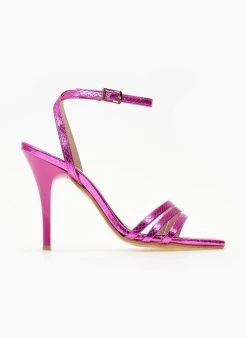 Πέδιλα με μπαρέτα και Pattern στα λουράκια Tfp - Φούξια -The Fashion Project κατάστημα pedila tfp me patten fidi 105172 oaam