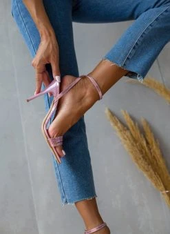 Πέδιλα με μπαρέτα και Pattern στα λουράκια Tfp - Ροζ -The Fashion Project κατάστημα pedila tfp me patten fidi 105252 443p