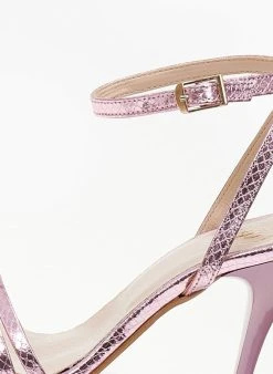 Πέδιλα με μπαρέτα και Pattern στα λουράκια Tfp - Ροζ -The Fashion Project κατάστημα pedila tfp me patten fidi 105252 vlfi