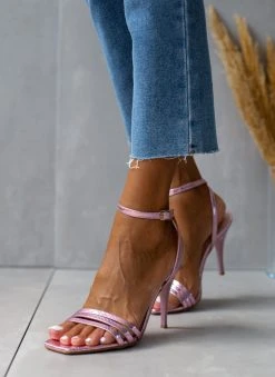 Πέδιλα με μπαρέτα και Pattern στα λουράκια Tfp - Ροζ