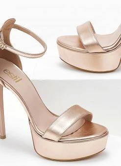 Estil Πέδιλα με φιάπα και μπαρέτα Tfp - Χαλκός -The Fashion Project κατάστημα pedila tfp me psilo takouni 104195 ztsx