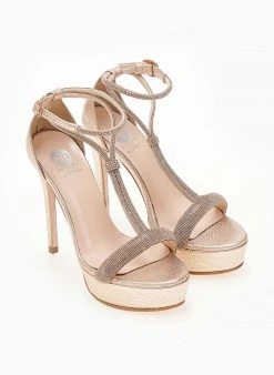 Πέδιλα με φιάπα και στρας Tfp - Χαλκός -The Fashion Project κατάστημα pedila tfp me stras lourakia kai mpareta 104274 mg4d