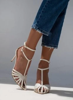 Πέδιλα με μπαρέτα ρετρό Tfp - Λευκό