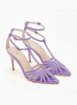 Πέδιλα TFP Retro σατέν με ανοίγματα - Λιλά -The Fashion Project κατάστημα pedila tfp saten me anoigmata 103569 hko9