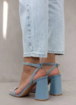 The Fashion Project Πέδιλα υφασμάτινα με μπαρέτα - Μπλε Denim -The Fashion Project κατάστημα pedila ufasmatina me mpareta 111229 z9ze