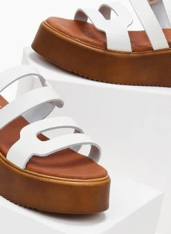 Flatforms δερμάτινα με ανοίγματα Estil - Λευκό -The Fashion Project κατάστημα platformes dermatines estil me anoigmata 104937 d6wa