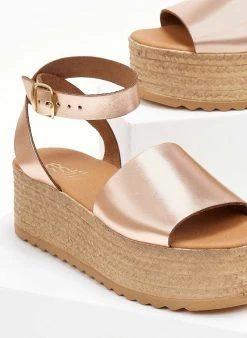 Flatforms δερμάτινες με φαρδιά φάσα Estil - Χαλκός -The Fashion Project κατάστημα platformes dermatines estil me fardia fasa 104959 sle9