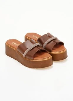 Flatforms δερμάτινα με στρας Estil - Ταμπά -The Fashion Project κατάστημα platformes dermatines estil me strass leptomereia 104951 uot4