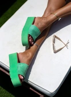 Flatforms καστόρινα με φάσα Estil - Πράσινο -The Fashion Project κατάστημα platformes estil kastorines me fardia fasa 105370 gyk9
