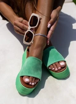 Flatforms καστόρινα με φάσα Estil - Πράσινο -The Fashion Project κατάστημα platformes estil kastorines me fardia fasa 105370 rc0x