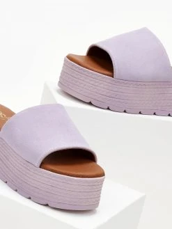 Flatforms καστόρινα με φάσα Estil - Λιλά -The Fashion Project κατάστημα platformes estil kastorines me fardia fasa 105372 2fwa