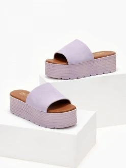 Flatforms καστόρινα με φάσα Estil - Λιλά -The Fashion Project κατάστημα platformes estil kastorines me fardia fasa 105372 91k3