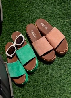 Flatforms καστόρινα με φάσα Estil - Κοραλί -The Fashion Project κατάστημα platformes estil kastorines me fardia fasa 105373 5w9x