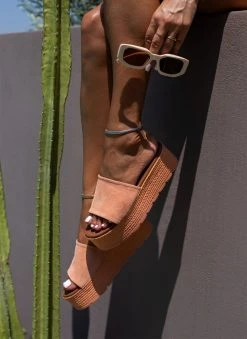 Flatforms καστόρινα με φάσα Estil - Κοραλί -The Fashion Project κατάστημα platformes estil kastorines me fardia fasa 105373 j42i