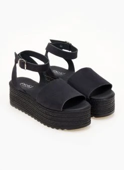 Flatforms Nubuck με μπαρέτα Estil - Μαύρο -The Fashion Project κατάστημα platformes nubuck estil me fardia fasa 104954 3rzm