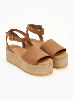 Flatforms Nubuck με μπαρέτα Estil - Πούρο -The Fashion Project κατάστημα platformes nubuck estil me fardia fasa 104955 92ls