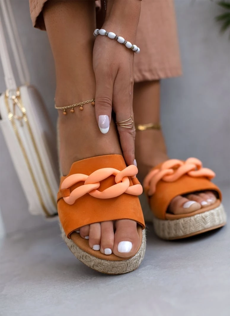 The Fashion Project Flatforms Nubuck με αλυσίδα - Πορτοκαλί 7 The Fashion Project Flatforms Nubuck με αλυσίδα - Πορτοκαλί - Image 7