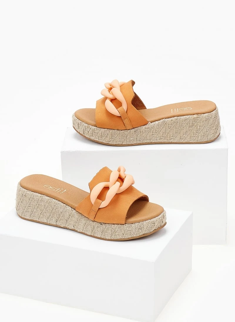 The Fashion Project Flatforms Nubuck με αλυσίδα - Πορτοκαλί 5 The Fashion Project Flatforms Nubuck με αλυσίδα - Πορτοκαλί - Image 5