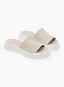 Flatforms δερμάτινα με φαρδιά φάσα Iris Sandals - Ζαχαρί