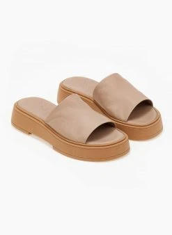 Flatforms δερμάτινα με φαρδιά φάσα Iris Sandals - Μπεζ -The Fashion Project κατάστημα sandalia dermatina iris me fardia fasa 103847 4fbd