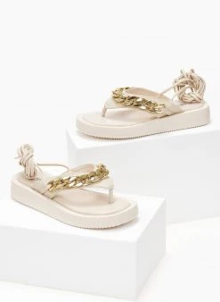 The Fashion Project Flatform με αλυσίδα - Μπεζ 6 The Fashion Project Flatform με αλυσίδα - Μπεζ -The Fashion Project κατάστημα sandalia me alusida kai kordonia 103887 a0e1
