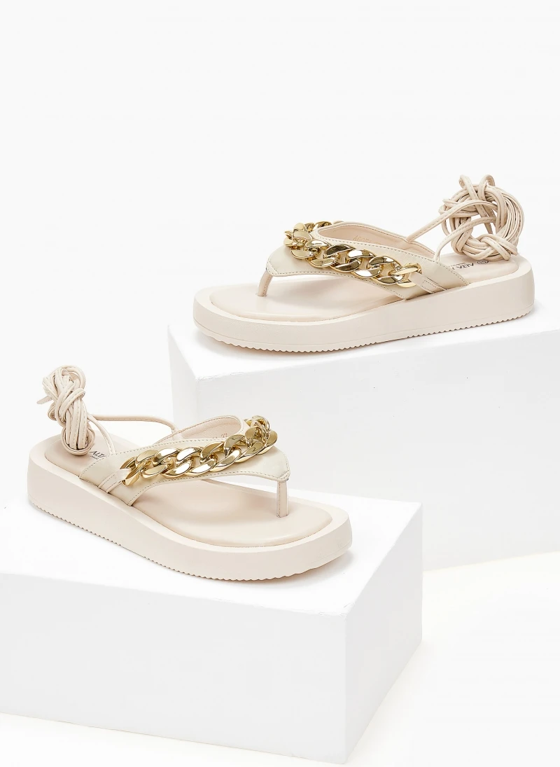 The Fashion Project Flatform με αλυσίδα - Μπεζ 3 The Fashion Project Flatform με αλυσίδα - Μπεζ - Image 3