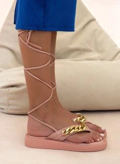 The Fashion Project Flatform με αλυσίδα - Ροζ